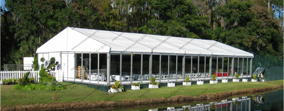 30 x 60 Meters Outdoor Event Tent , Clear Event Tent With Glass Sidewalls